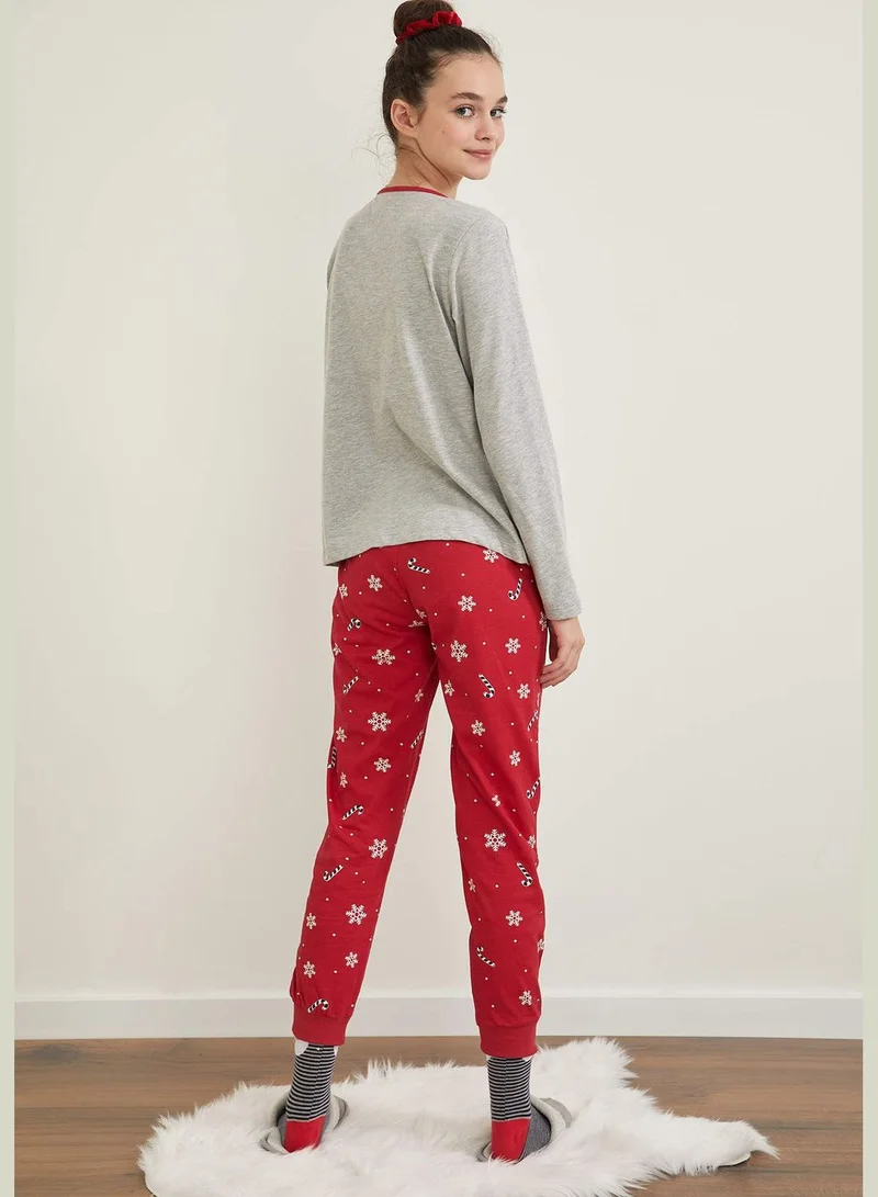 ديفاكتو New Year Themed Long Sleeve Pyjama Set