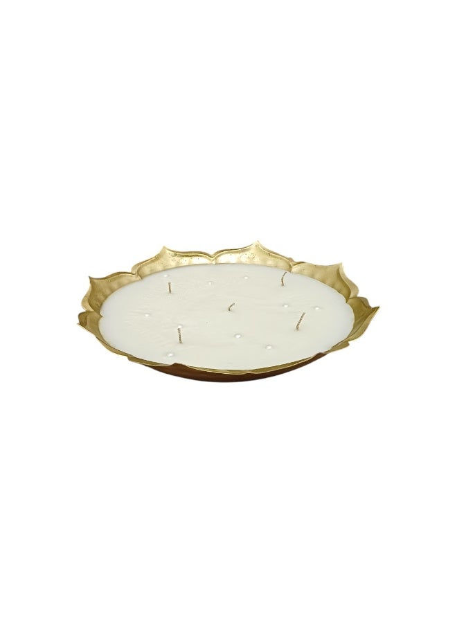 By Red Ribbons Golden Urli Candle Bowl with Aromatic Wax – Festive Decorative Gift Bowl, Gold Finish - Image 2