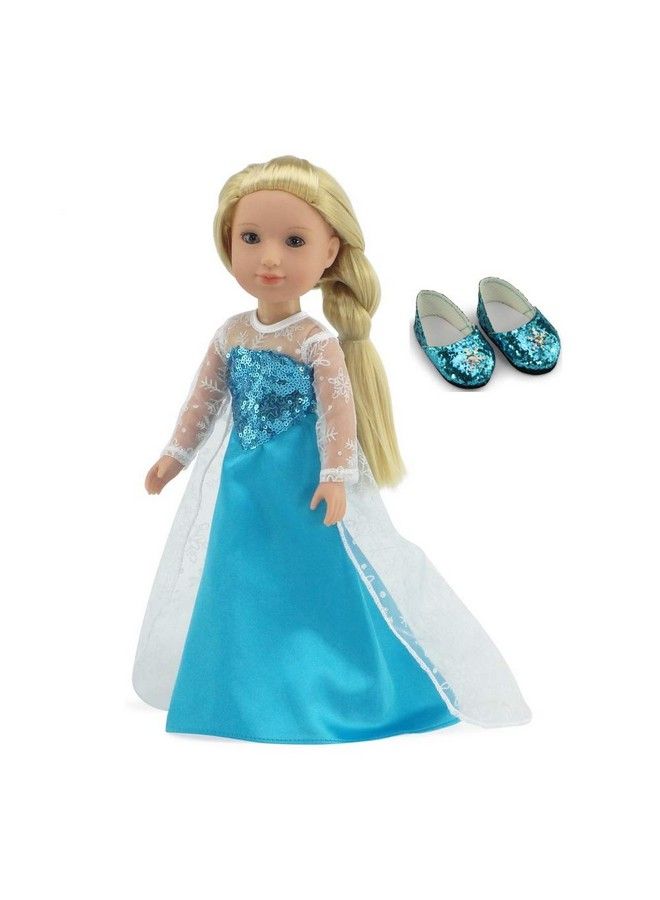 Emily Rose 14 Inch Doll Clothes Clothing Accessories ; Princess Inspired 14" Doll Gown Costume Dress Outfit Gift Set With Sparkly Shoes! ; Fits 14.5" Hardbodied Dolls - Image 2