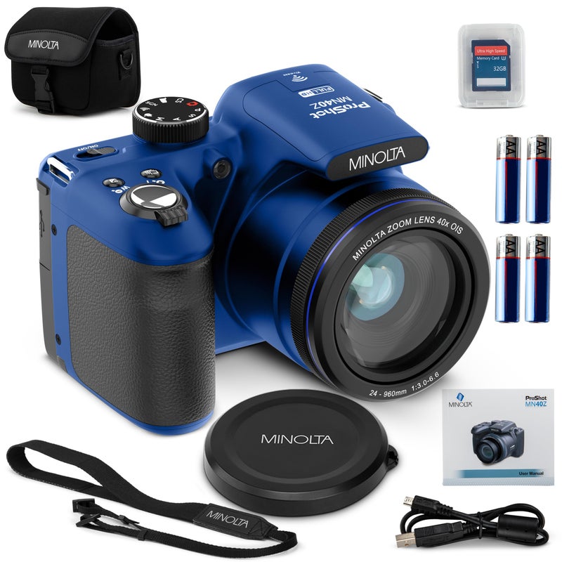 Minolta MN40Z 20MP Digital Camera  40x Optical Zoom 1080p FHD Video 30 LCD WiFi FaceSmileBlink Detection  Blue - Image 3