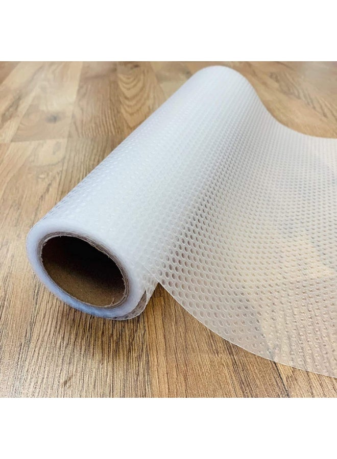 Drawer Liner, 45cmx200cmx4 Rolls Kitchen Shelf Liner EVA Non-Adhesive Waterproof Washable Cabinet Liner Refrigerator Locker Anti-Slip Pad Sink Protector for Home Office (Clear/Dot) - Image 5