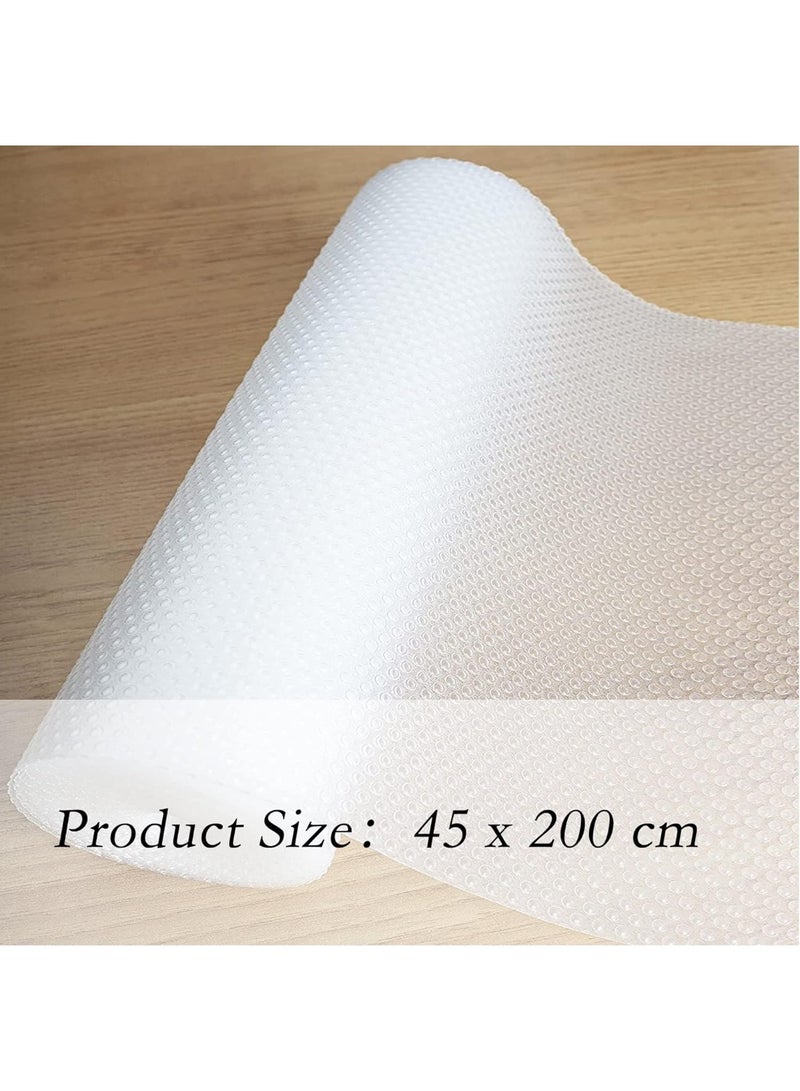 Drawer Liner, 45cmx200cmx4 Rolls Kitchen Shelf Liner EVA Non-Adhesive Waterproof Washable Cabinet Liner Refrigerator Locker Anti-Slip Pad Sink Protector for Home Office (Clear/Dot) - Image 4