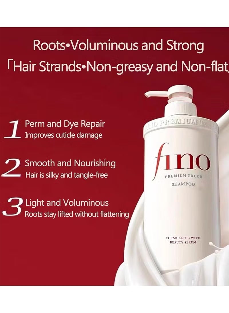 Fino Shiseido Premium Touch Moist Shampoo 550 ml & Conditioner 550 ml & treatment mask 230 gm & Hair oil 70 ml hair care set Strengthen, nourish and restore dry hair, dry scalp and damaged hair - Image 3