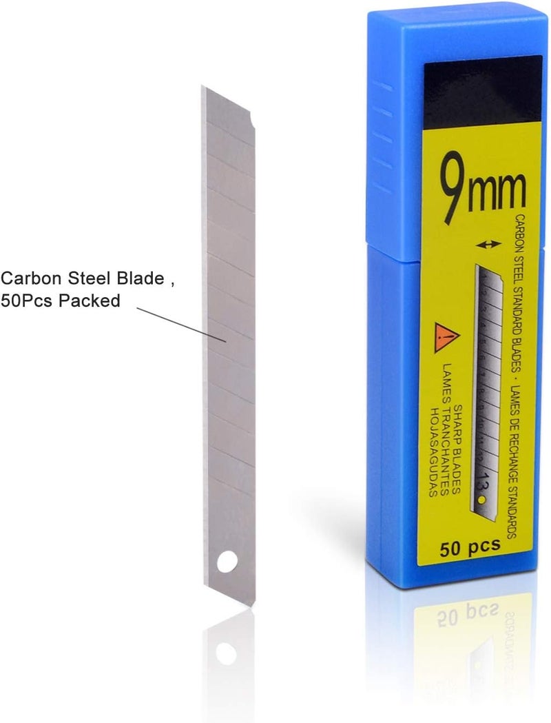 FOSHIO 60 Degree Snap Off Universal Art Knife Replacement Blades, High Hardness Carbon Steel Material, Auto Vinyl Wrap Office Cutter Craft Knife Sharp Blades, Pack of 100 - Image 3
