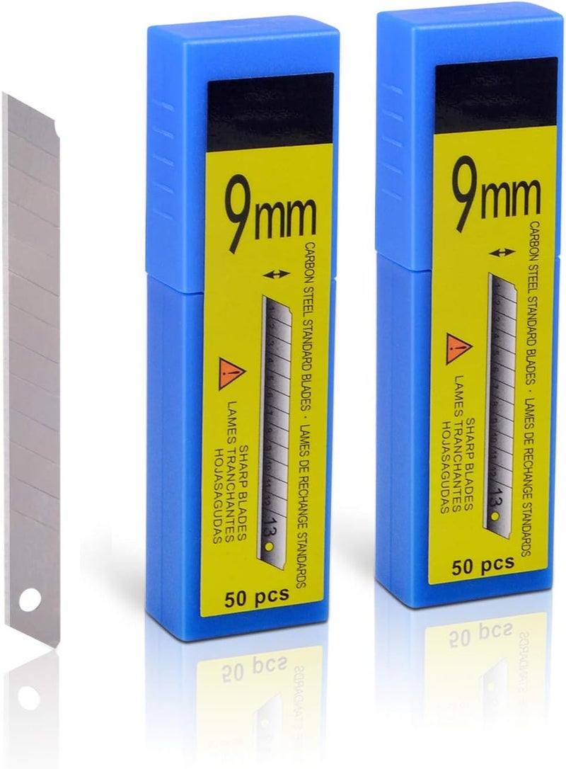 FOSHIO 60 Degree Snap Off Universal Art Knife Replacement Blades, High Hardness Carbon Steel Material, Auto Vinyl Wrap Office Cutter Craft Knife Sharp Blades, Pack of 100 - Image 1