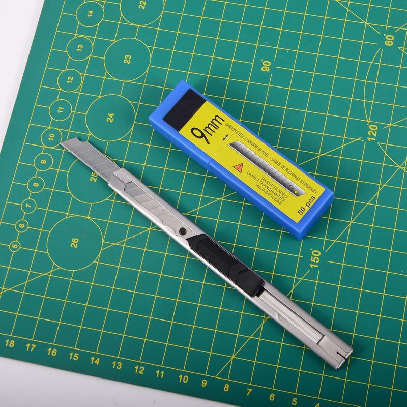 FOSHIO 60 Degree Snap Off Universal Art Knife Replacement Blades, High Hardness Carbon Steel Material, Auto Vinyl Wrap Office Cutter Craft Knife Sharp Blades, Pack of 100 - Image 2