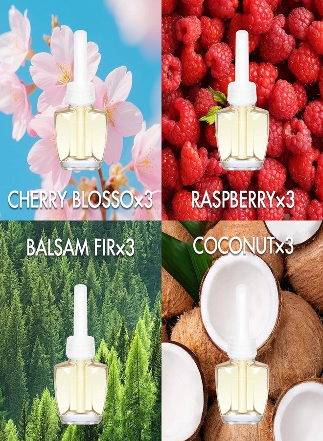 DERDUFT Plug In Air Freshener Refills 12 Pack - Cherry Blossom, Raspberry, Balsam Fir, Coconut, Spring & Summer Scented Refill for Home & Bathroom, Compatible with Air Wick & Glade, Not for Glade Plus - Image 3