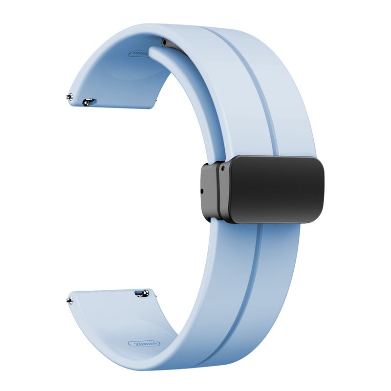 LYSMVIVI Soft Silicone Magnetic Watch Band 22mm 20mm 19mm 18mm 16mm with Quick Release Adjustable Sport Replacement Strap for Men Women - Image 2