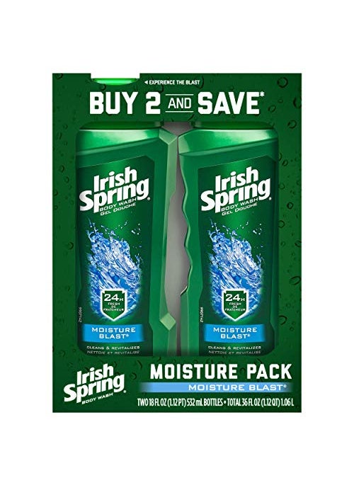 Irish Spring - Irish Spring Moisturizing Men's Body Wash Shower Gel, Moisture Blast - 18 Fluid Ounce (2 Pack) - Image 1