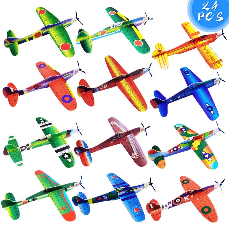 Visen 8 Airplane Toy12 Different Designs Planes Toys For BoysFoam Glider Planes ToysBirthday Favors Lightweight Paper AirplanesIndividually Packed Outdoor Flying ToysParty Favors For kids 81212 PCS - Image 2