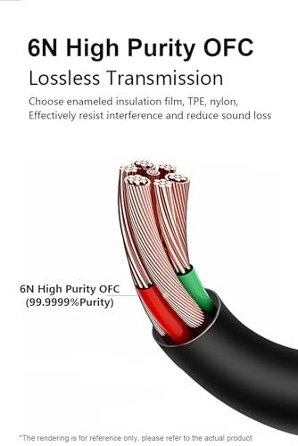 Voarmaks HD560s Cable Compatible with Sennheiser HD598 HD598SE HD598SR HD598CS HD599 HD558 HD518 HD579 HD569 HD559 HD560S Headphone Length 2m 6.5FT Soft Nylon Lightweight Includes 1/4" 6.35mm Adapter - Image 5