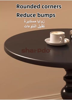 Sharpdo Sofa Side Table Living Room Coffee Table Household Roman Pillar End Table Black Wood 39x39x52 cm  - Image 2