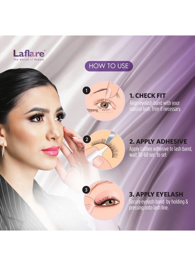 Laflare 3D SILK MINK Premium Faux Mink Eyelashes, Cat Eyes, Wispy, Fluffy, Soft as Mink, Multi-layered False Lashes (SM13) - Image 4