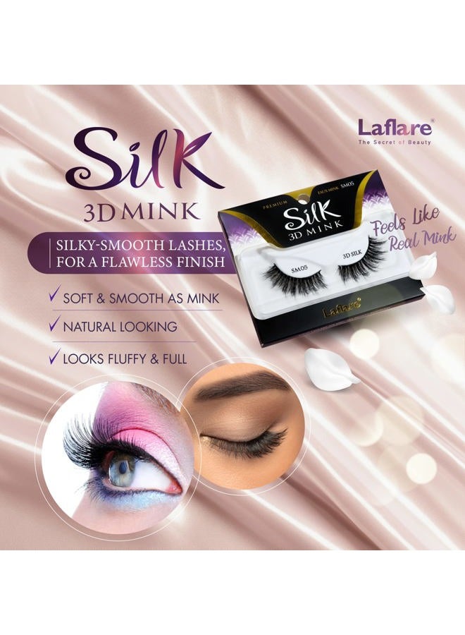 Laflare 3D SILK MINK Premium Faux Mink Eyelashes, Cat Eyes, Wispy, Fluffy, Soft as Mink, Multi-layered False Lashes (SM13) - Image 5