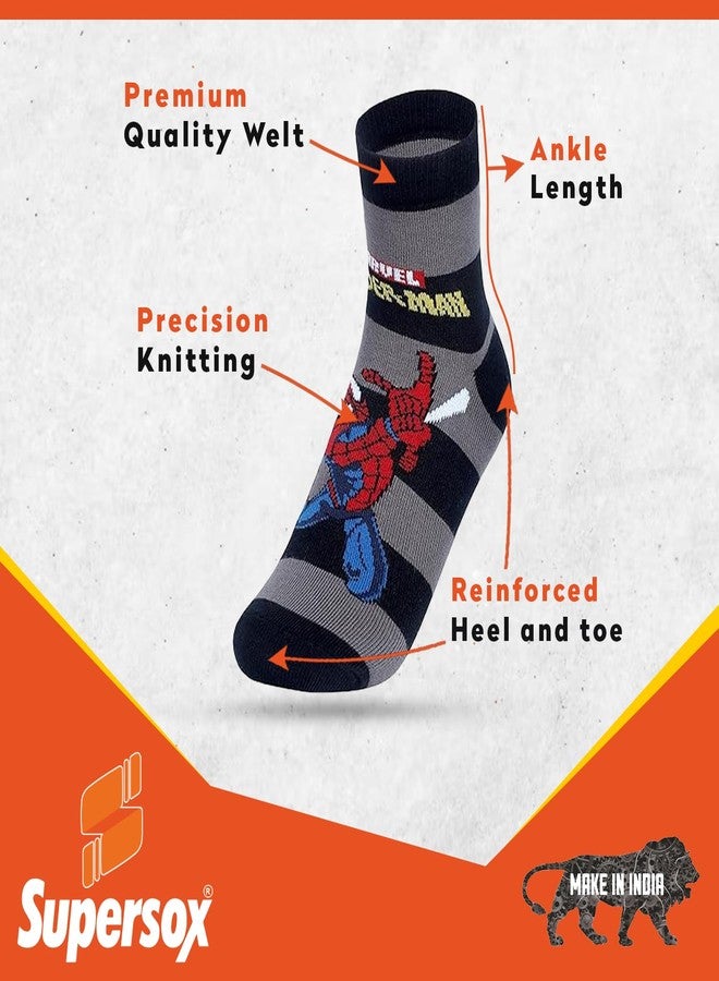 Supersox Ankle Disney Character Ankle Length Socks for Kids, Made with Breathable, Anti Odour & Moisture Absorbent Combed Cotton with a Extra Durable Welt, Ideal For All Day Wear (Pack Of 5) Assorted - Image 3