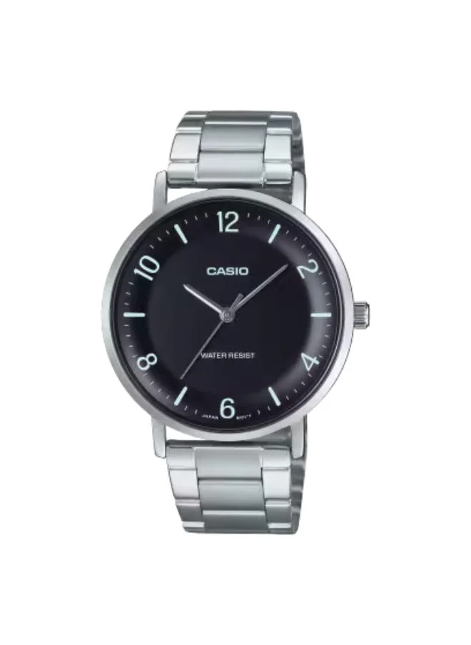 كاسيو Men's Analog Display Watch With Silver Stainless Steel Strap - MTP-VT03D-1BDF