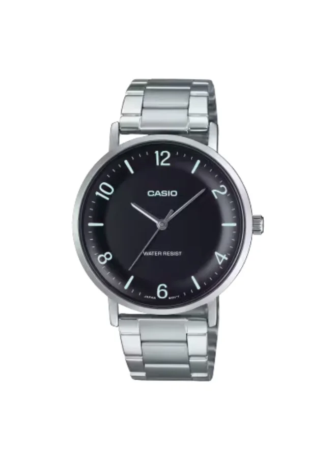 CASIO Men's Stainless Steel Analog Watch MTP-VT03D-1BDF - 40.5 mm