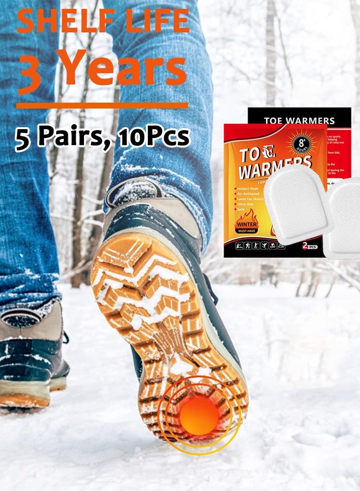 BOSART Foot Toe Warmers, Up to 8 Hours of Heat Long Lasting, Hot Insole Feet Warmer, Instant Toe Warmers Disposable Adhesive Air Activated Warmers for Winter Outdoor Work, Sports Activities, 5 Pairs - Image 4
