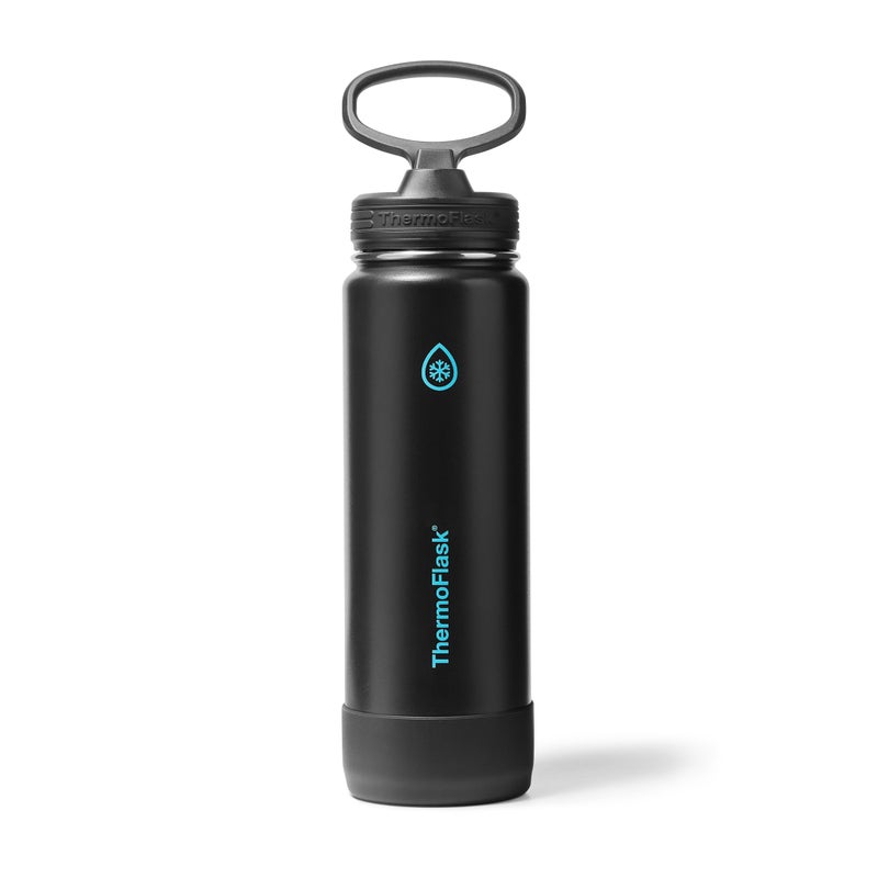 ThermoFlask 24 oz Double Wall Vacuum Insulated Stainless Steel Water Bottle with Straw Lid, Electric Eclipse - Image 1