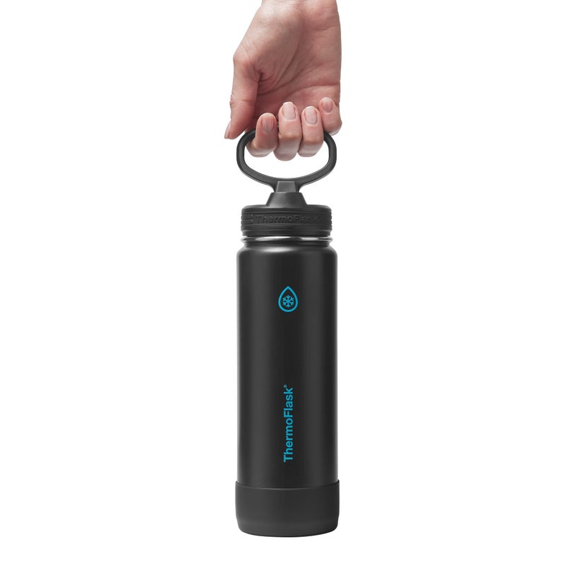 ThermoFlask 24 oz Double Wall Vacuum Insulated Stainless Steel Water Bottle with Straw Lid, Electric Eclipse - Image 3