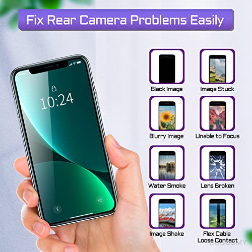 DGSCSMY for iPhone XR Back Camera Replacement OEM Module 12MP Main Rear Lens Parts for iPhoneXR with Wide Lens OIS HDR Photos 4K Video Flex Cable Fix Assembled Repair Tool Kit A1984 A2105 A2106 A2108 - Image 4