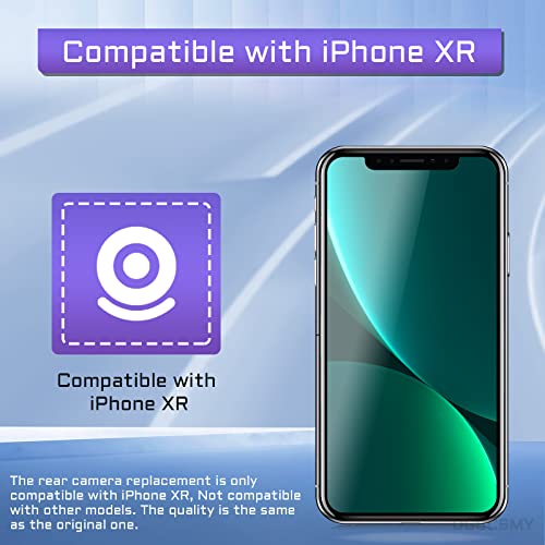 DGSCSMY for iPhone XR Back Camera Replacement OEM Module 12MP Main Rear Lens Parts for iPhoneXR with Wide Lens OIS HDR Photos 4K Video Flex Cable Fix Assembled Repair Tool Kit A1984 A2105 A2106 A2108 - Image 3