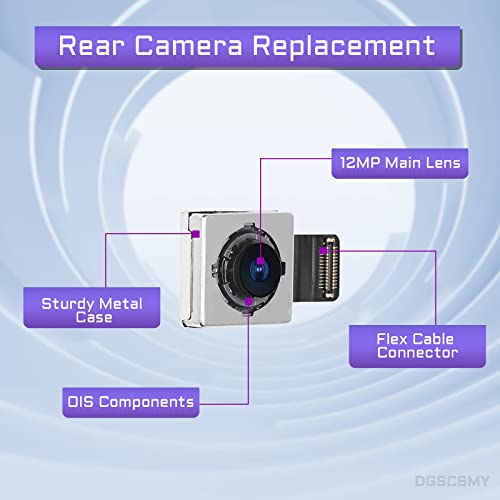 DGSCSMY for iPhone XR Back Camera Replacement OEM Module 12MP Main Rear Lens Parts for iPhoneXR with Wide Lens OIS HDR Photos 4K Video Flex Cable Fix Assembled Repair Tool Kit A1984 A2105 A2106 A2108 - Image 2