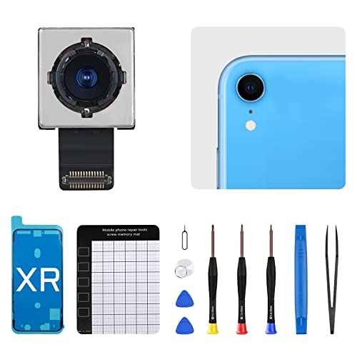 DGSCSMY for iPhone XR Back Camera Replacement OEM Module 12MP Main Rear Lens Parts for iPhoneXR with Wide Lens OIS HDR Photos 4K Video Flex Cable Fix Assembled Repair Tool Kit A1984 A2105 A2106 A2108 - Image 1