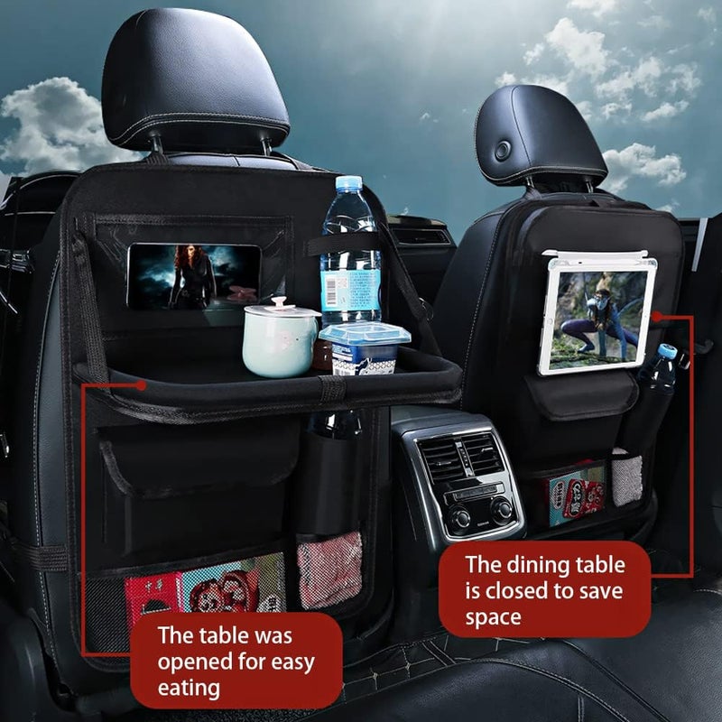 Gsrhzd Car Seat Organizer with Folding Dining Table and Clear Tablet Holder - Image 4