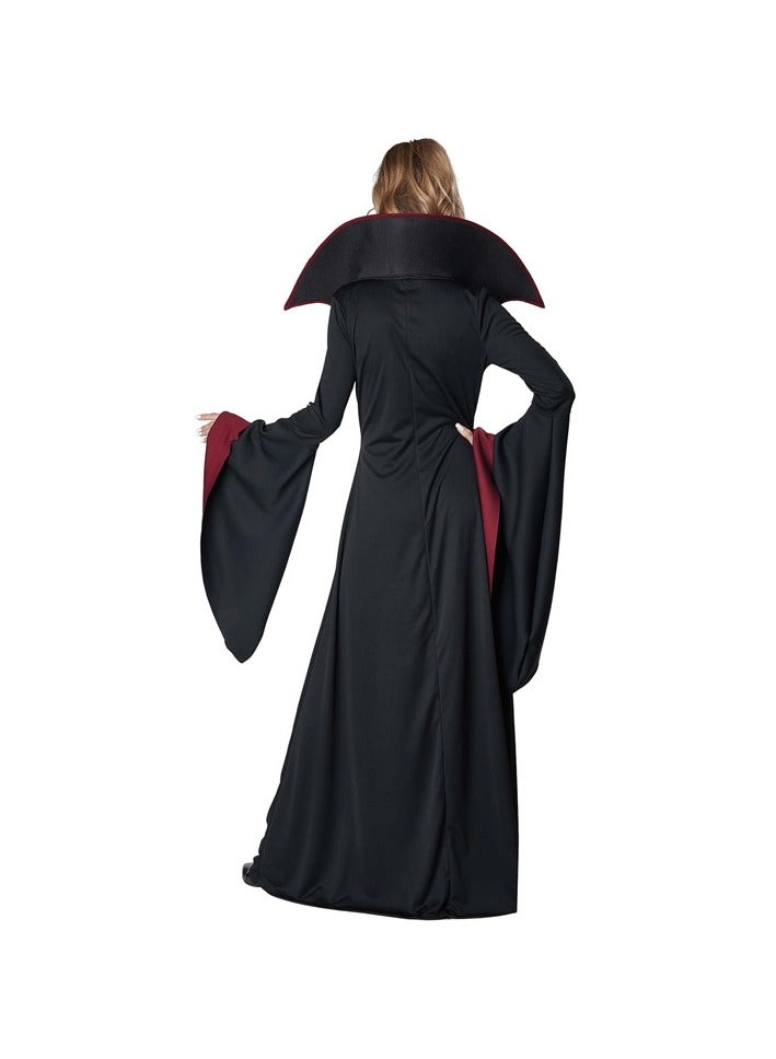 CityRiya-Long Halloween Costumes Girls, Black Witch Dress Halloween Costumes for Girls, Cosplay Costumes Vintage Halloween Outfits, Long Sorceress Dress, Kids Witch Costumes Victorian Faire Costumes for Height 120cm - Image 3