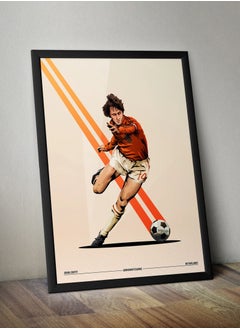 Johan Cruyff Netherlands Football Poster with Frame 30x40cm
