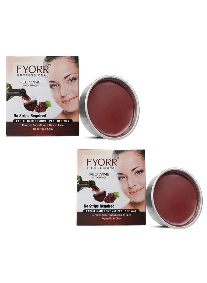FYORR Facial Katori Peel-Off Wax Combo of 2 Red Wine - 80 gm each - Image 1