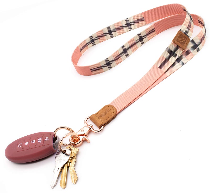 POCKT Lanyard for Keys Neck Lanyard Key Chain Holder for Men and Women - Cool Neck Lanyards for Keys, Wallets and ID Badge Holders | Pink Plaid - Image 2