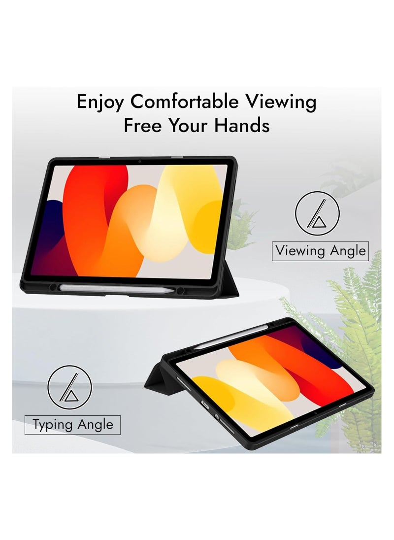 EVO Cover for Redmi Pad SE 11 inch Cover Case, Hybrid Cover Case with Transparent Back for Redmi Pad SE 11 inch Tablet [Auto Sleep/Wake Support] - Black  - Image 3