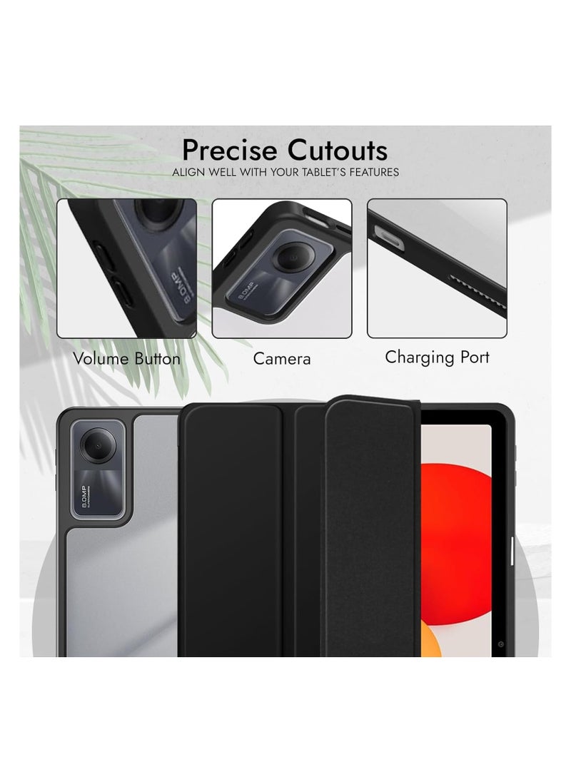 EVO Cover for Redmi Pad SE 11 inch Cover Case, Hybrid Cover Case with Transparent Back for Redmi Pad SE 11 inch Tablet [Auto Sleep/Wake Support] - Black  - Image 4
