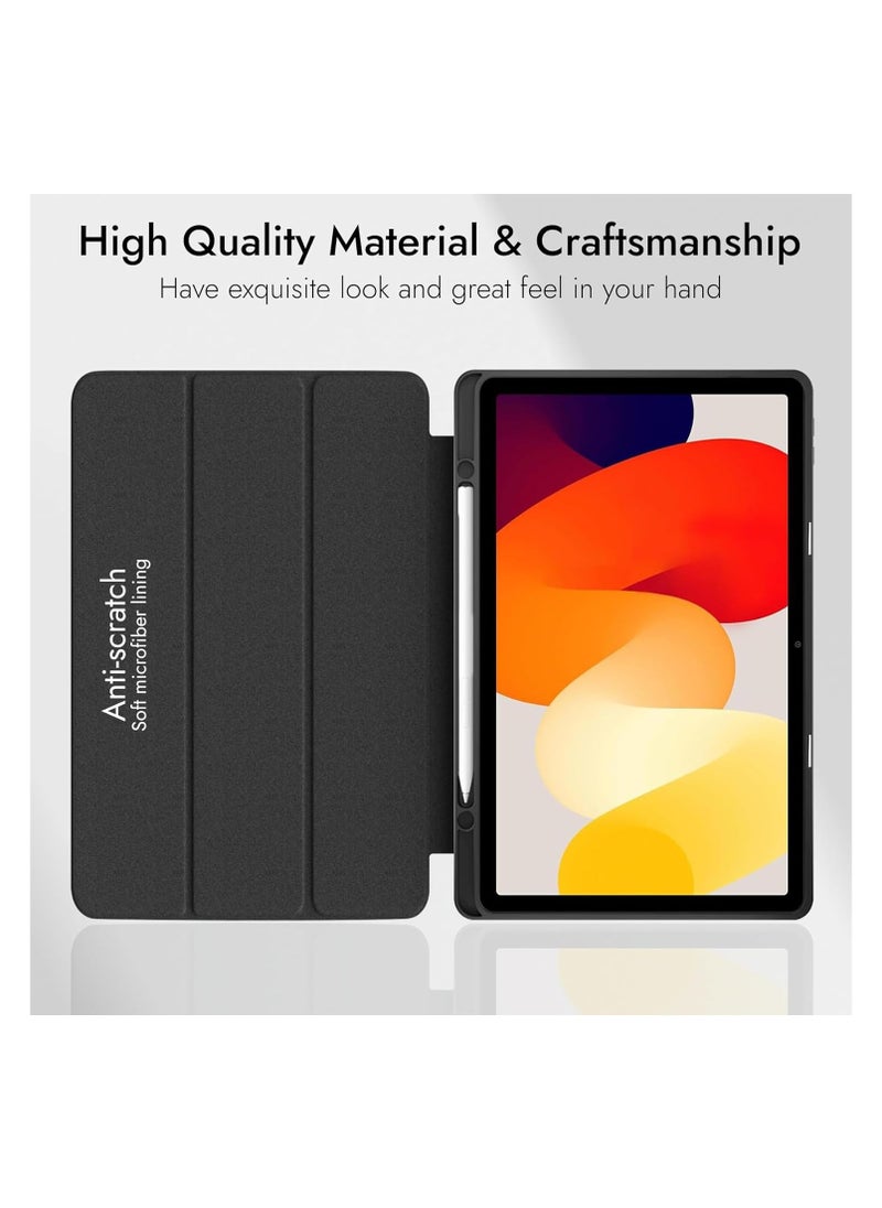 EVO Cover for Redmi Pad SE 11 inch Cover Case, Hybrid Cover Case with Transparent Back for Redmi Pad SE 11 inch Tablet [Auto Sleep/Wake Support] - Black  - Image 5