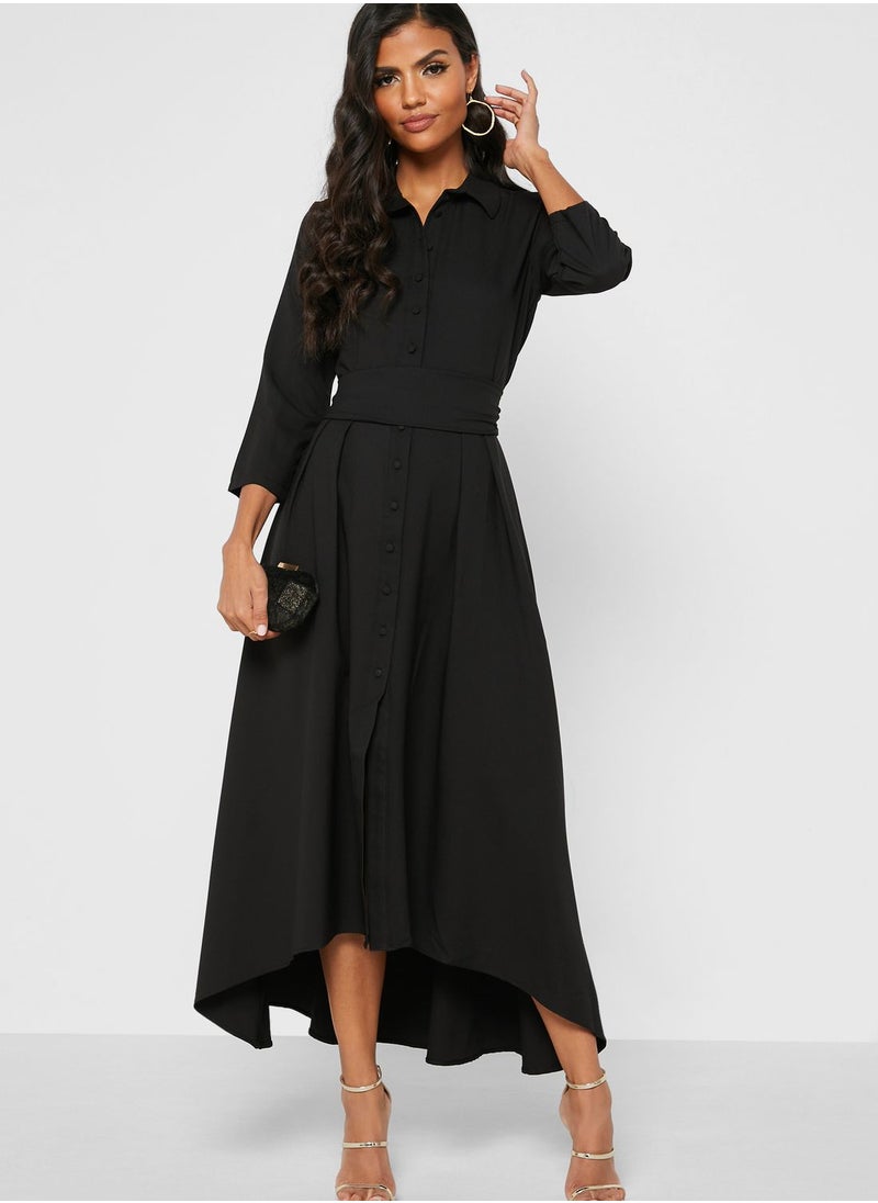 Khizana - Button Down Soft Belted Dress - Image 1