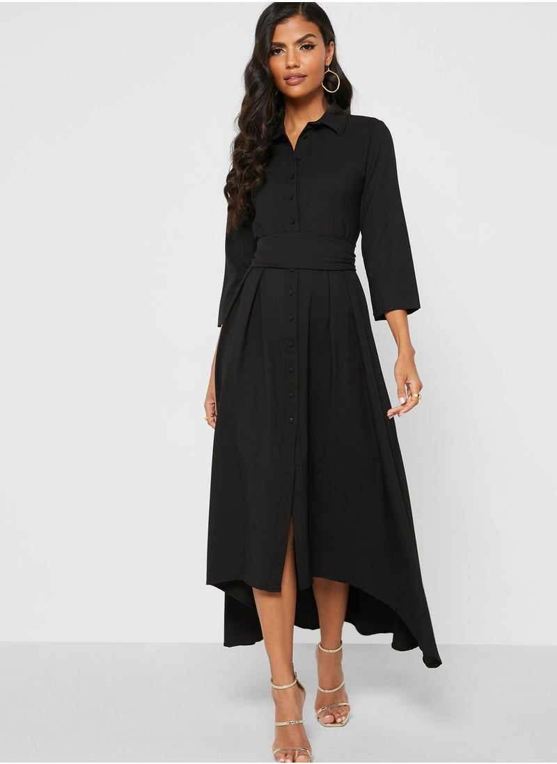 Khizana - Button Down Soft Belted Dress - Image 1