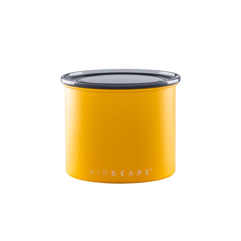 Planetary Design Airscape Stainless Steel Coffee Canister | Food Storage Container | US Patented Airtight Lid | Push Out Excess Air Preserve Food Freshness (Small, Matte Yellow) - Image 2