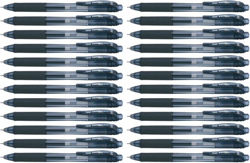 Pentel EnerGel-X Retractable Liquid Gel Pen, 0.5 mm, Black, Pack of 24 - Image 1