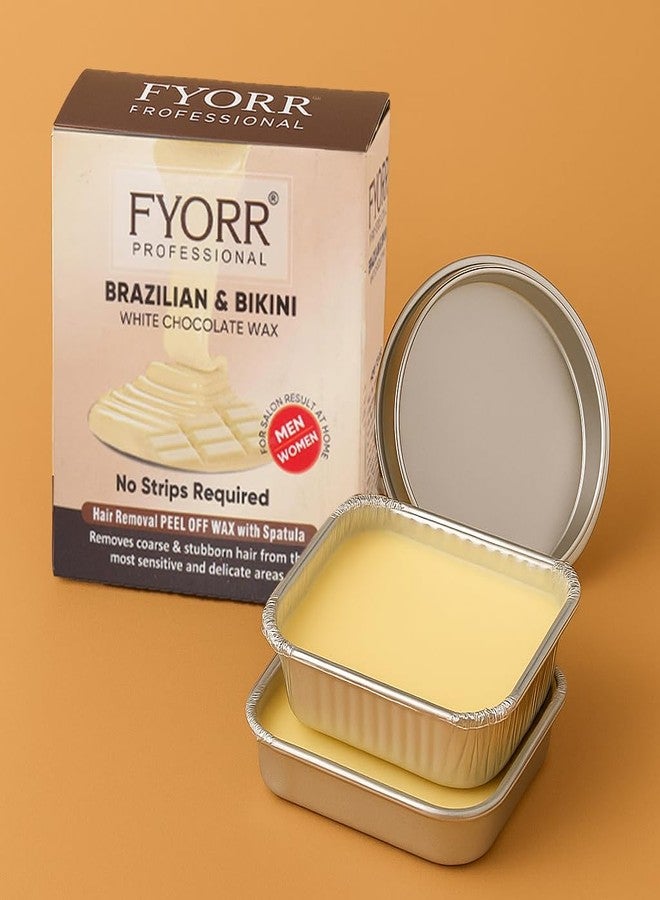 FYORR Women Painless Brazilian Bikini White Chocolate Katori Peel Off Hair Removal Wax For Sensitive Areas (80Gram X 2) - Image 1