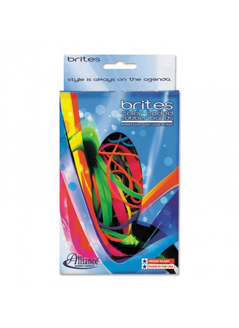 Alliance Rubber 07706 Non-Latex Brites File Bands, Colored Elastic Bands, 1.5 oz Pic Pac Dispenser (Assorted Bright Colors and Sizes)