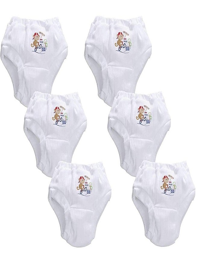 mittenbooty� New Born Cotton Unisex Baby Drawer's Pack of 6 White - Image 4