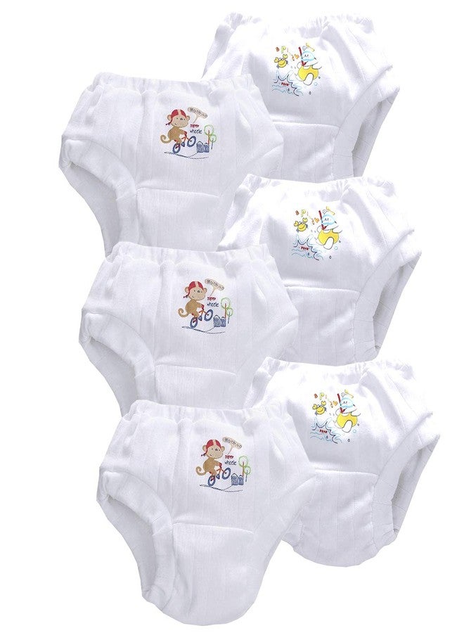 mittenbooty� New Born Cotton Unisex Baby Drawer's Pack of 6 White - Image 1