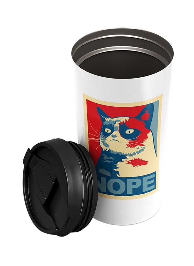 LOUD UNIVERSE Stainless Steel Classic Grumpy Cat Nope Tumbler White  - Image 2