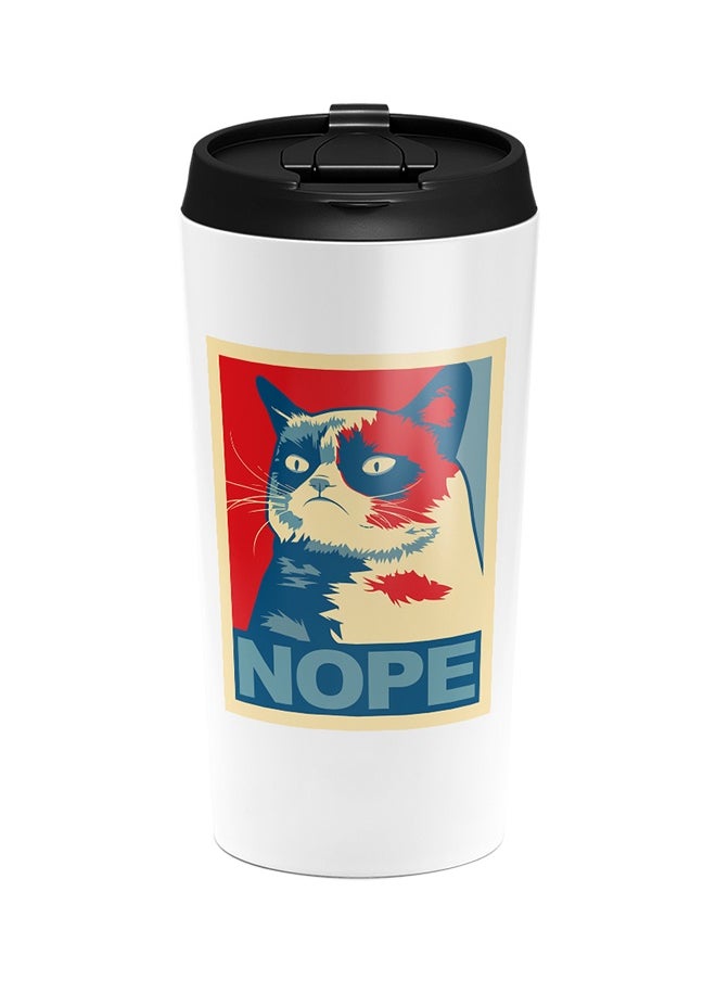 LOUD UNIVERSE Stainless Steel Classic Grumpy Cat Nope Tumbler White  - Image 1