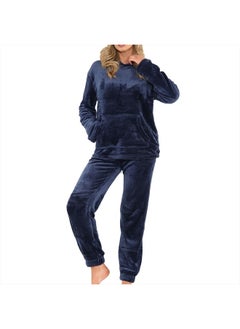 A2Z Womens Pyjamas Soft Warm Fleece Hooded Pyjamas - PJS 215 Navy Ladies 20-22  - Image 2
