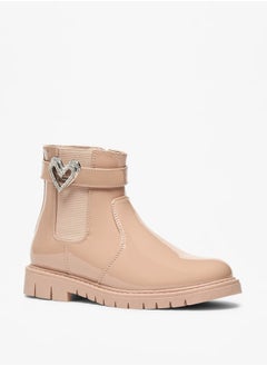 Flora Bella By Shoexpress Girl's Heart Accent High Cut Boots with Zip Closure  - Image 1