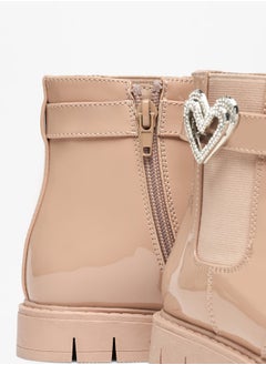 Flora Bella By Shoexpress Girl's Heart Accent High Cut Boots with Zip Closure  - Image 5