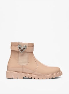 Flora Bella By Shoexpress Girl's Heart Accent High Cut Boots with Zip Closure  - Image 3